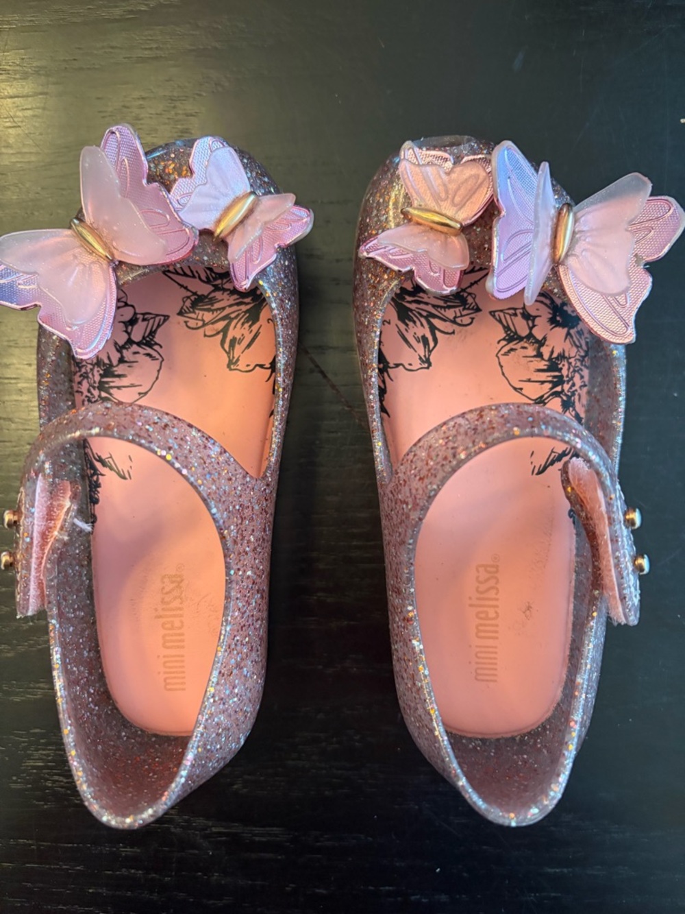 Mini Melissa Ultragirl Fly III Glitter Pink Size 8 Little Girl/Toddler